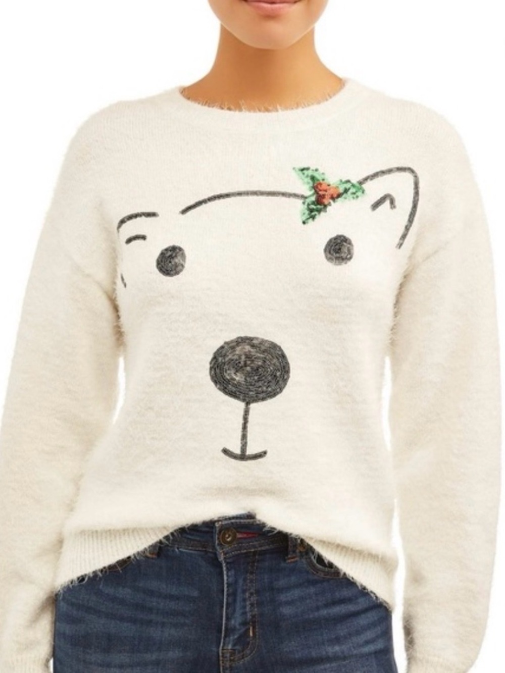 Holiday Time Women's Eyelash Christmas Sweater XL (16-18)